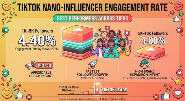 TikTok Nano-Influencer Engagement Rate 2026