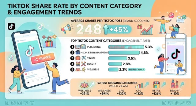 TikTok Share Rate By Content Category Statistics 2026