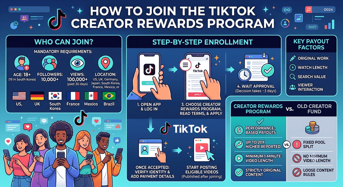How to Join the TikTok Creator Rewards